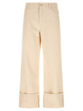 Max Mara Beige Cotton Cropped Pants