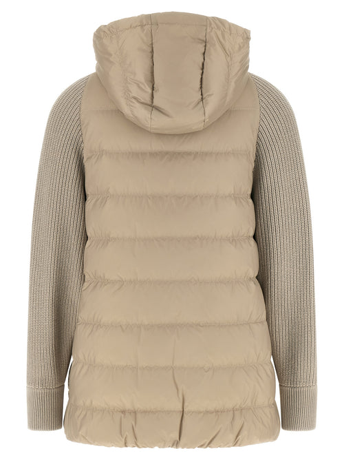 Brunello Cucinelli Beige Polyester-Jacke in voller Länge