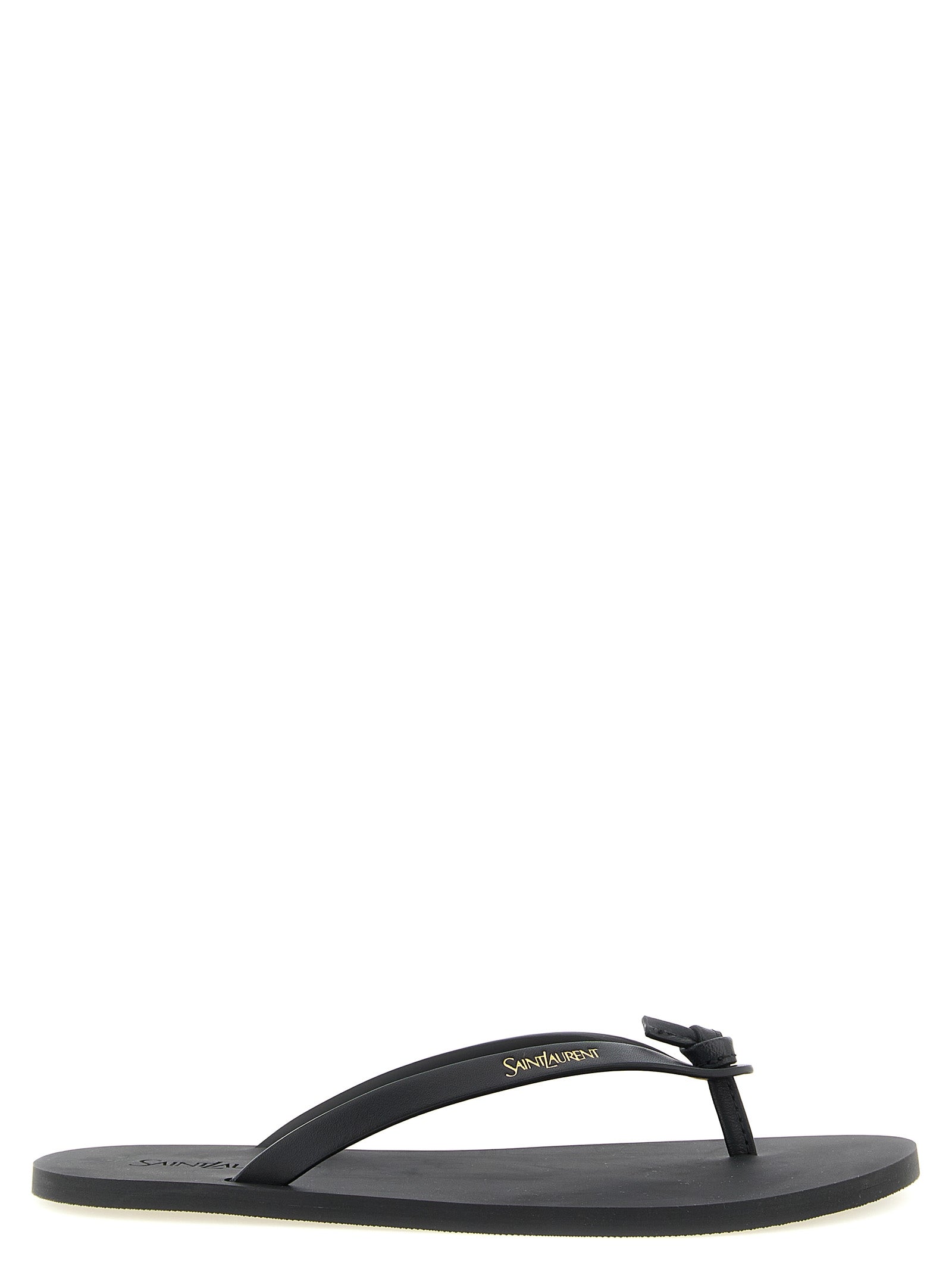 Saint Laurent Black Calfskin Slides