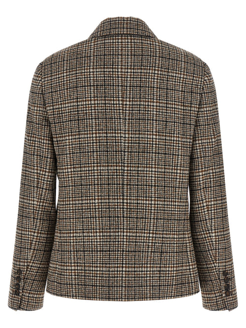 Brunello Cucinelli Beiger Alpaka-Lederblazer