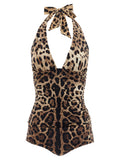 Dolce & Gabbana Brown Polyamide One-Piece Swimsuit