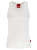 Diesel White Cotton Tank Tops