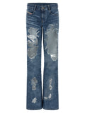 Diesel Blue Cotton Flared Jeans