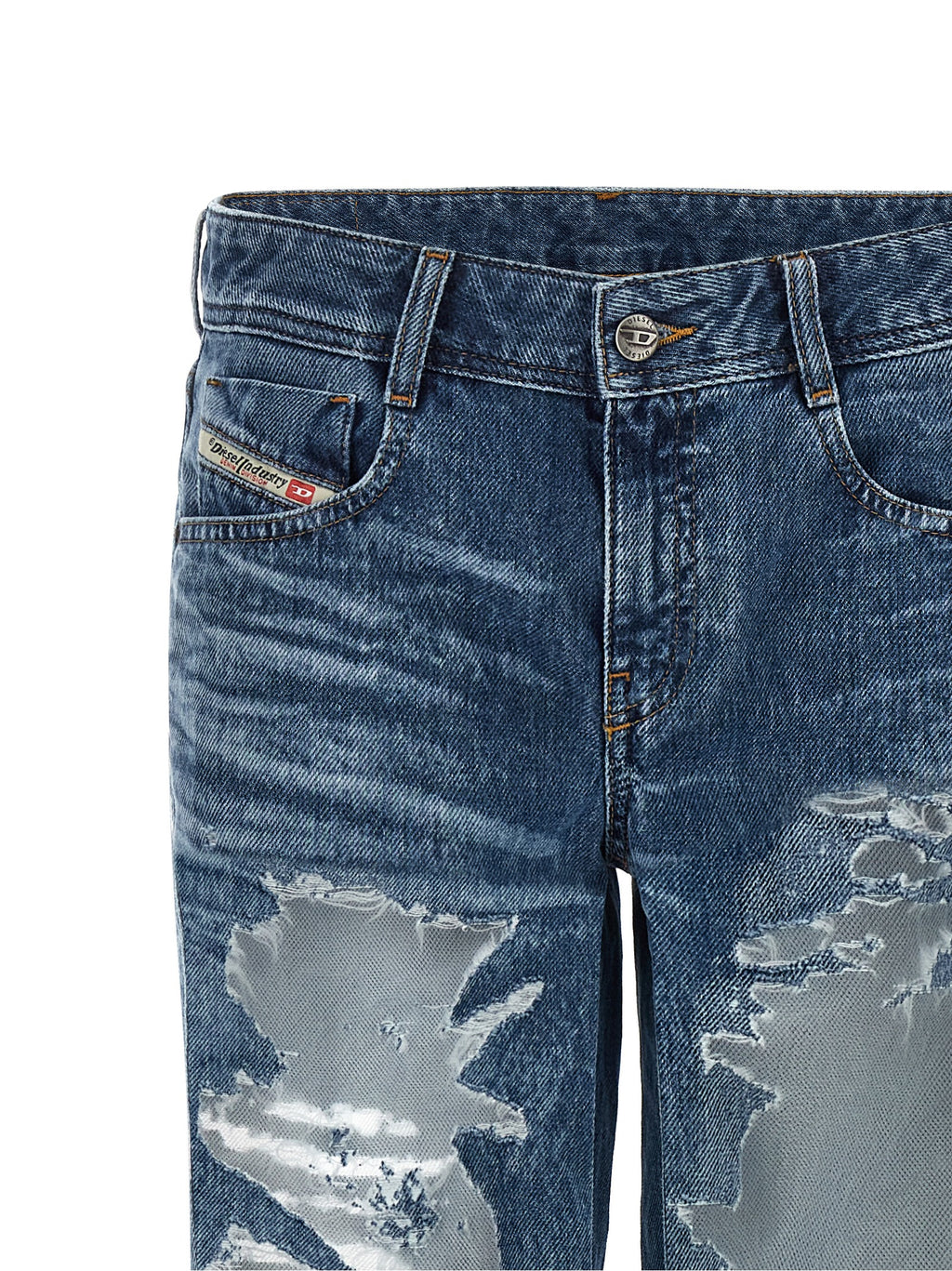 Diesel Blue Cotton Flared Jeans