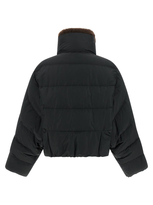 Brunello Cucinelli Schwarze Baumwoll-Jacke in voller Länge