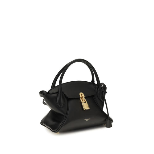 Balmain Handtasche aus schwarzem Kalbsleder Bos Taurus