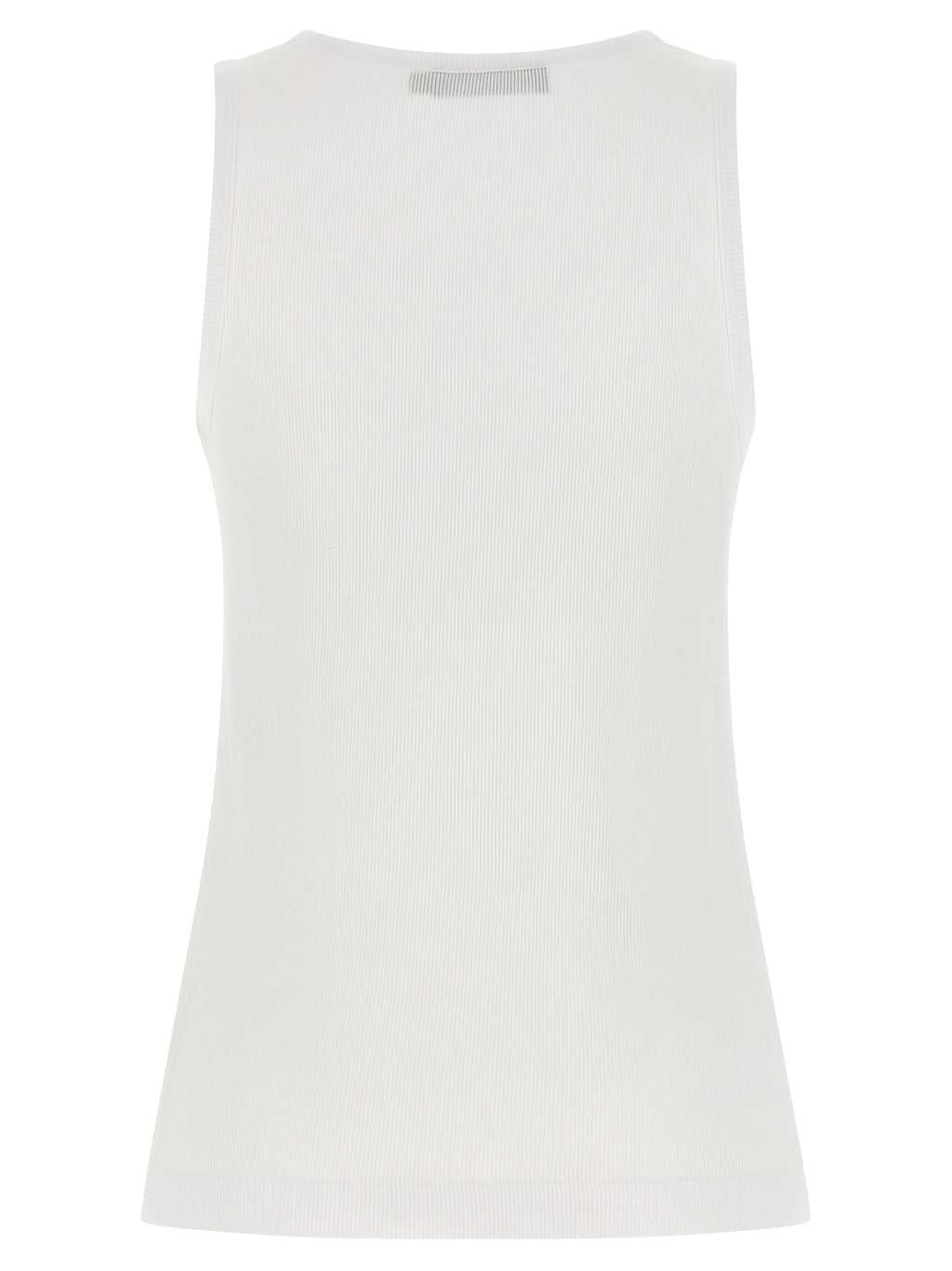 Dolce & Gabbana White Cotton Sleeveles T-Shirt