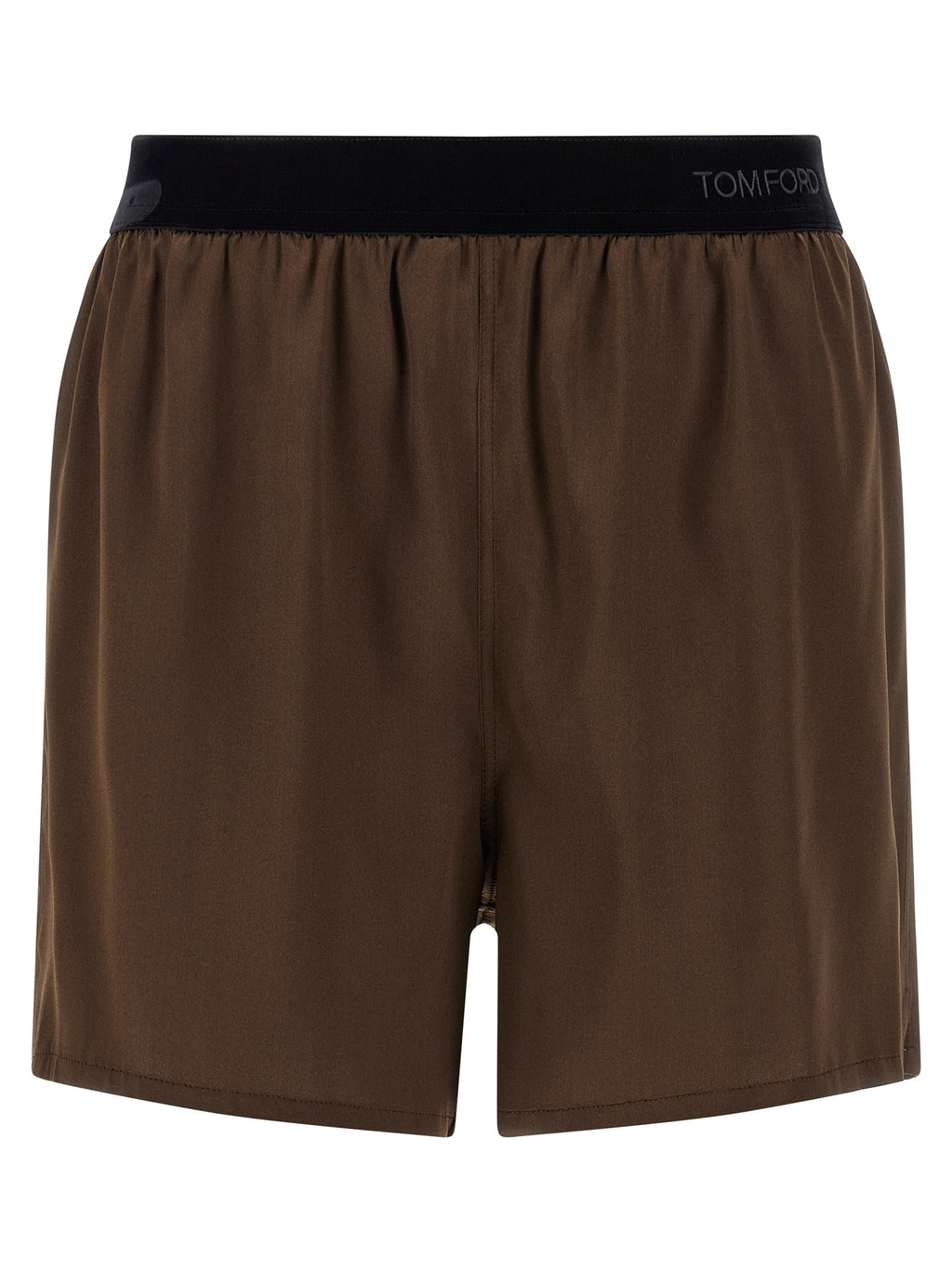 Tom Ford Brown Silk Bermuda Shorts