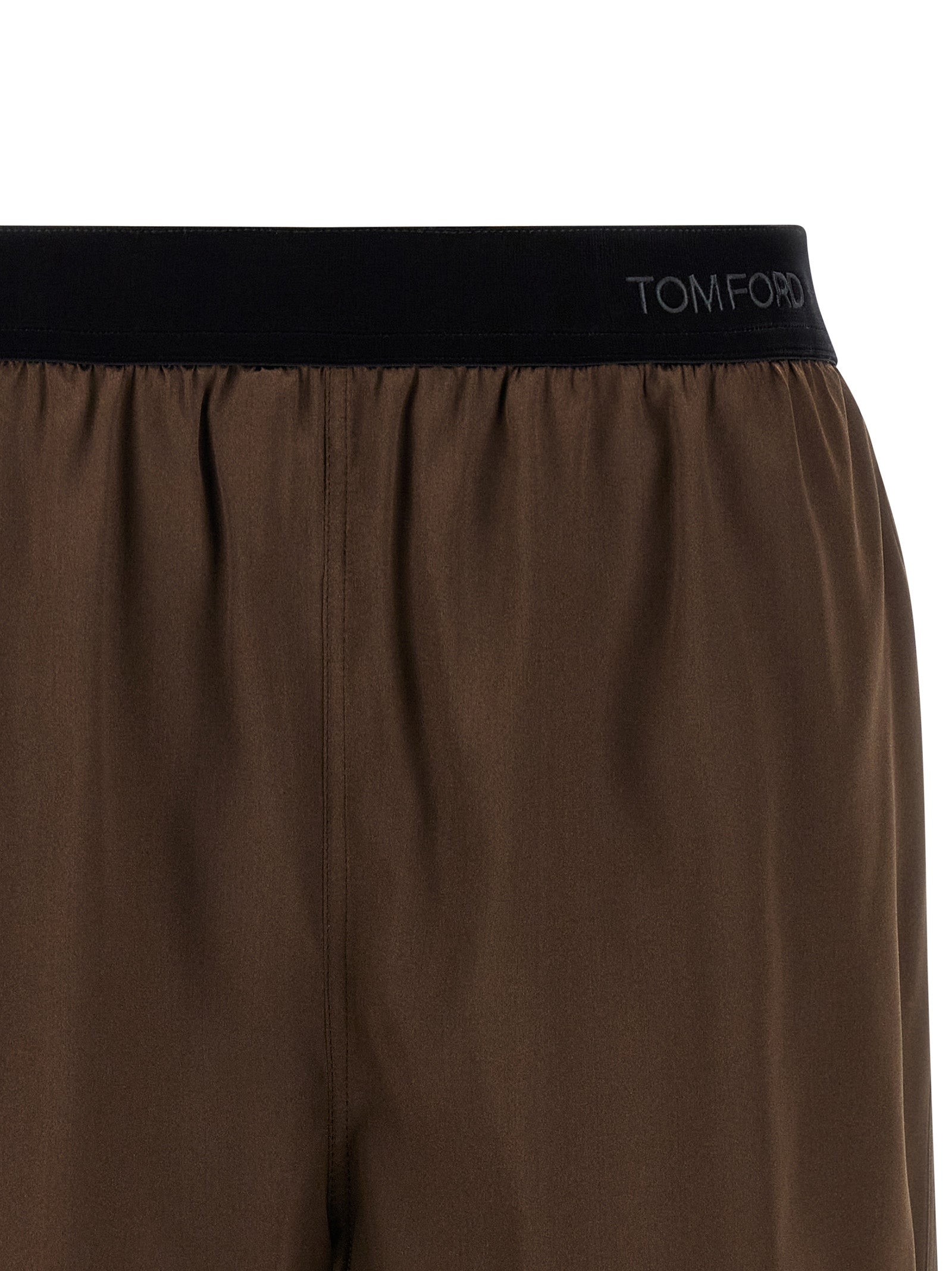 Tom Ford Brown Silk Bermuda Shorts
