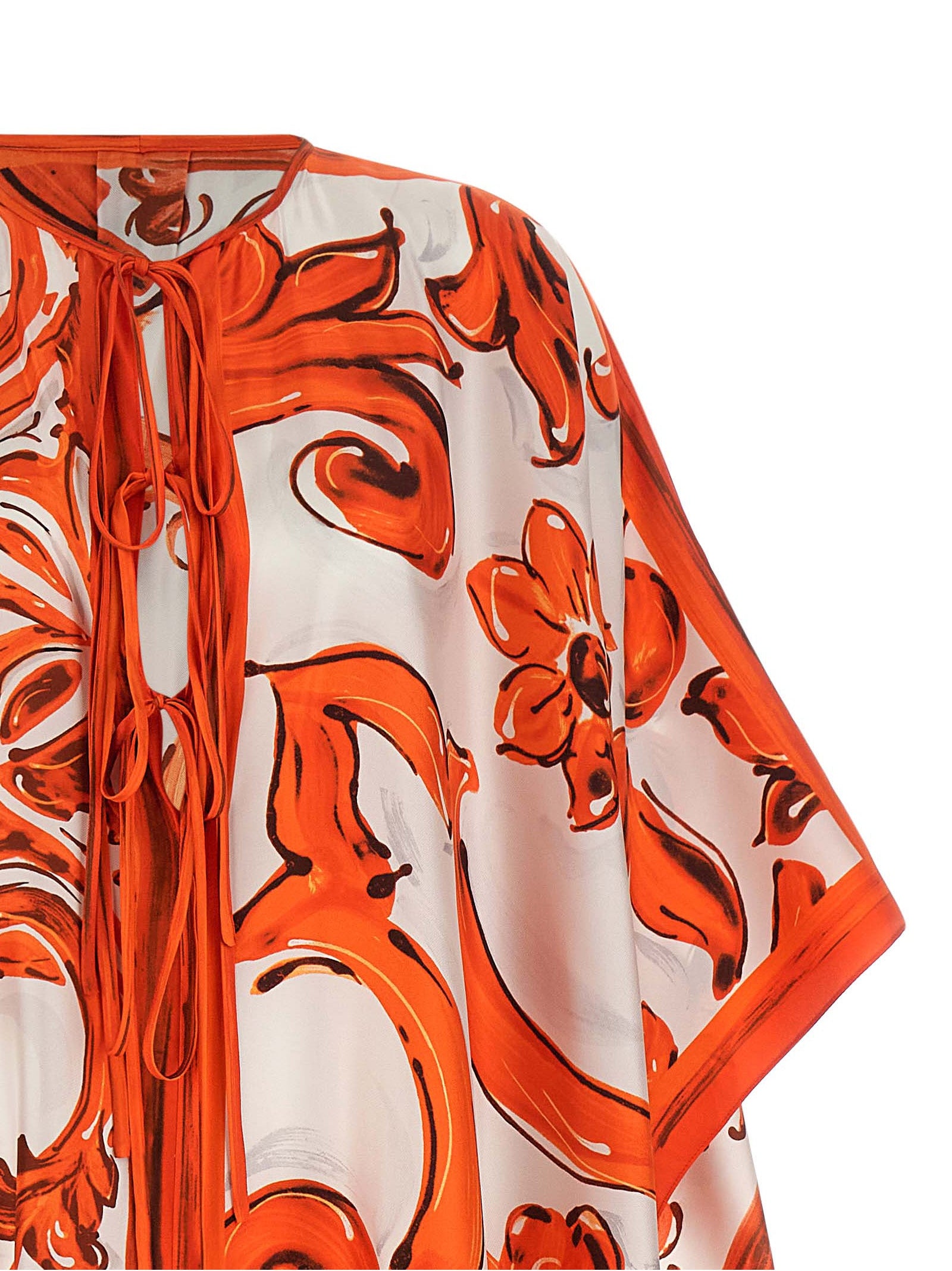 Dolce & Gabbana Orange Silk Long Dress