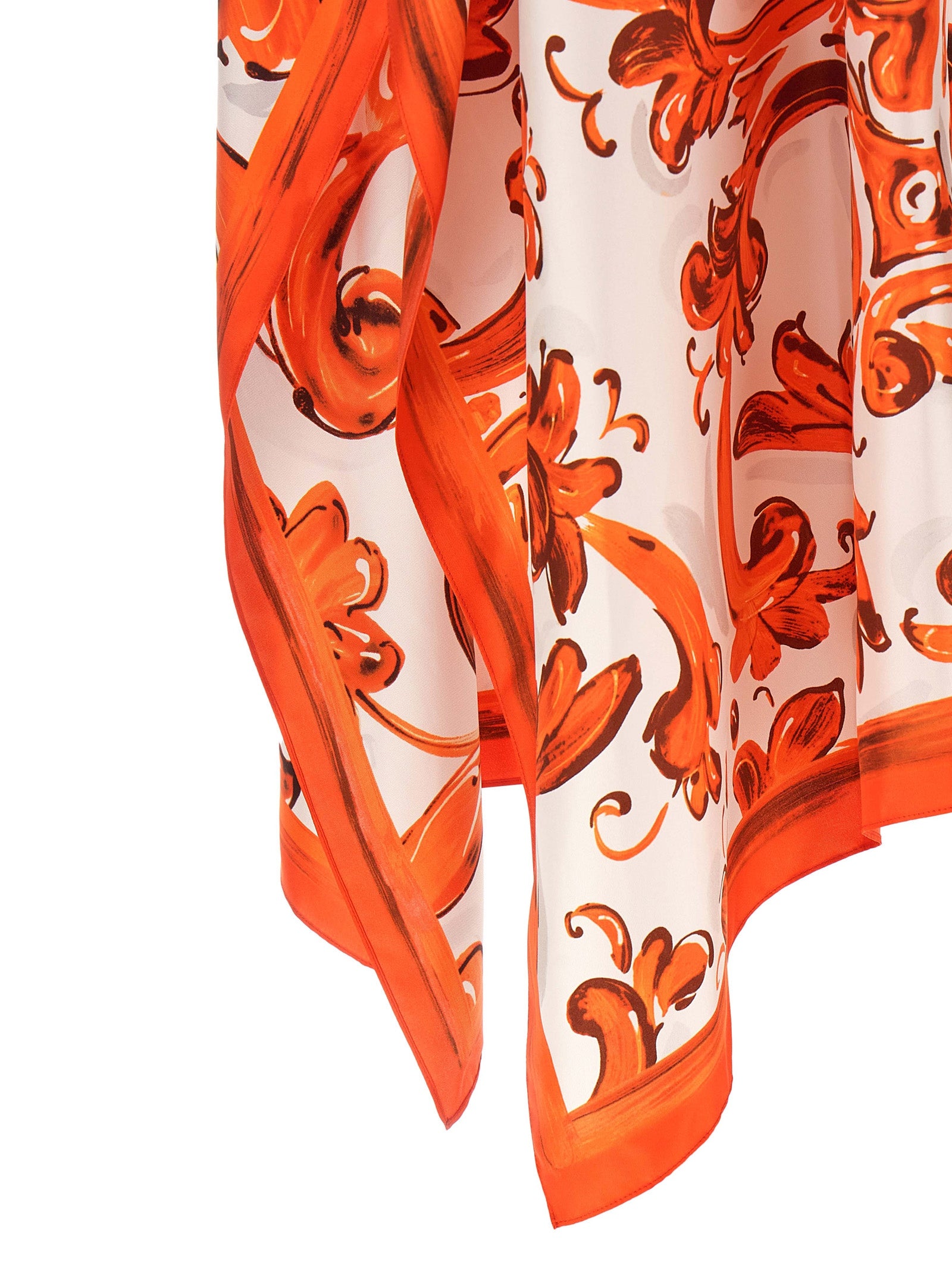 Dolce & Gabbana Orange Silk Long Dress