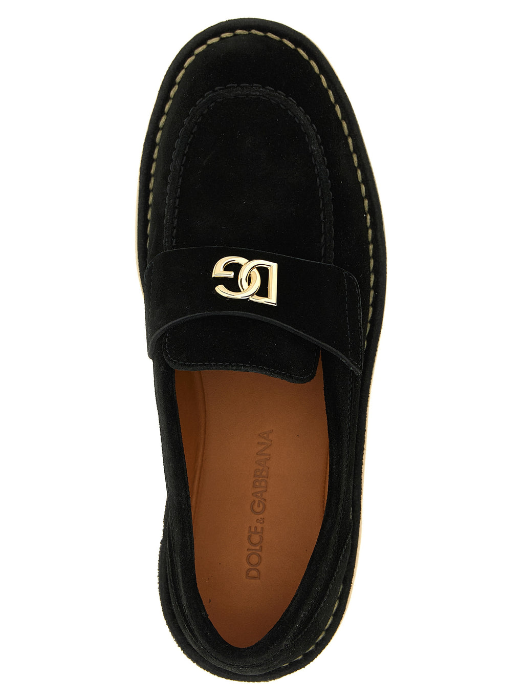 Dolce & Gabbana Black Calfskin Slip-On Loafers