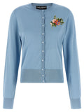 Dolce & Gabbana Blue Silk Cardigan