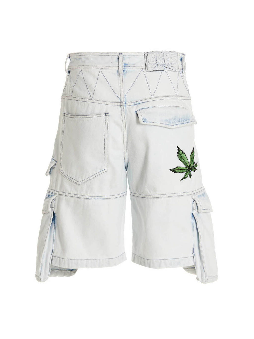 GCDS Blue Cotton Bermuda Shorts