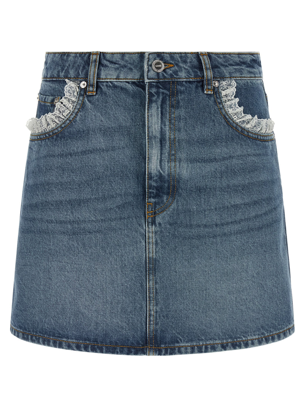 Ganni Blue Cotton Long Skirt