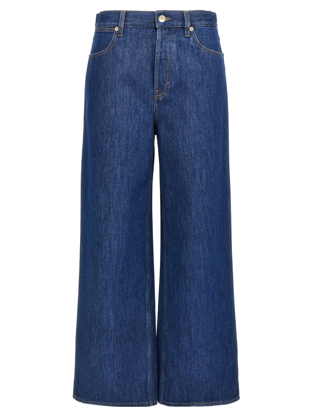 Gucci Blue Cotton Relaxed Fit Jeans