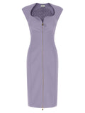 Elisabetta Franchi Purple Polyester Midi Dress