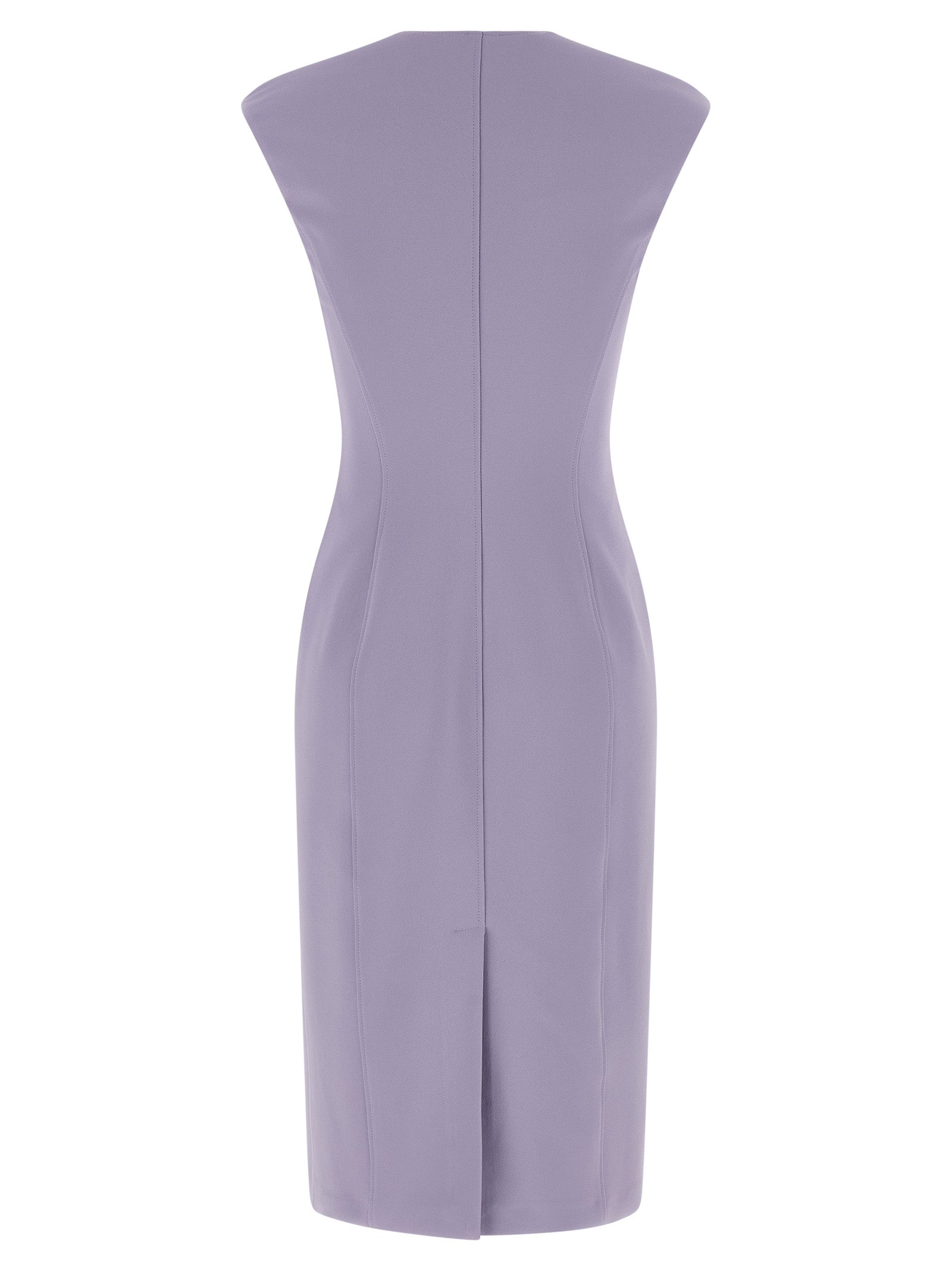 Elisabetta Franchi Purple Polyester Midi Dress