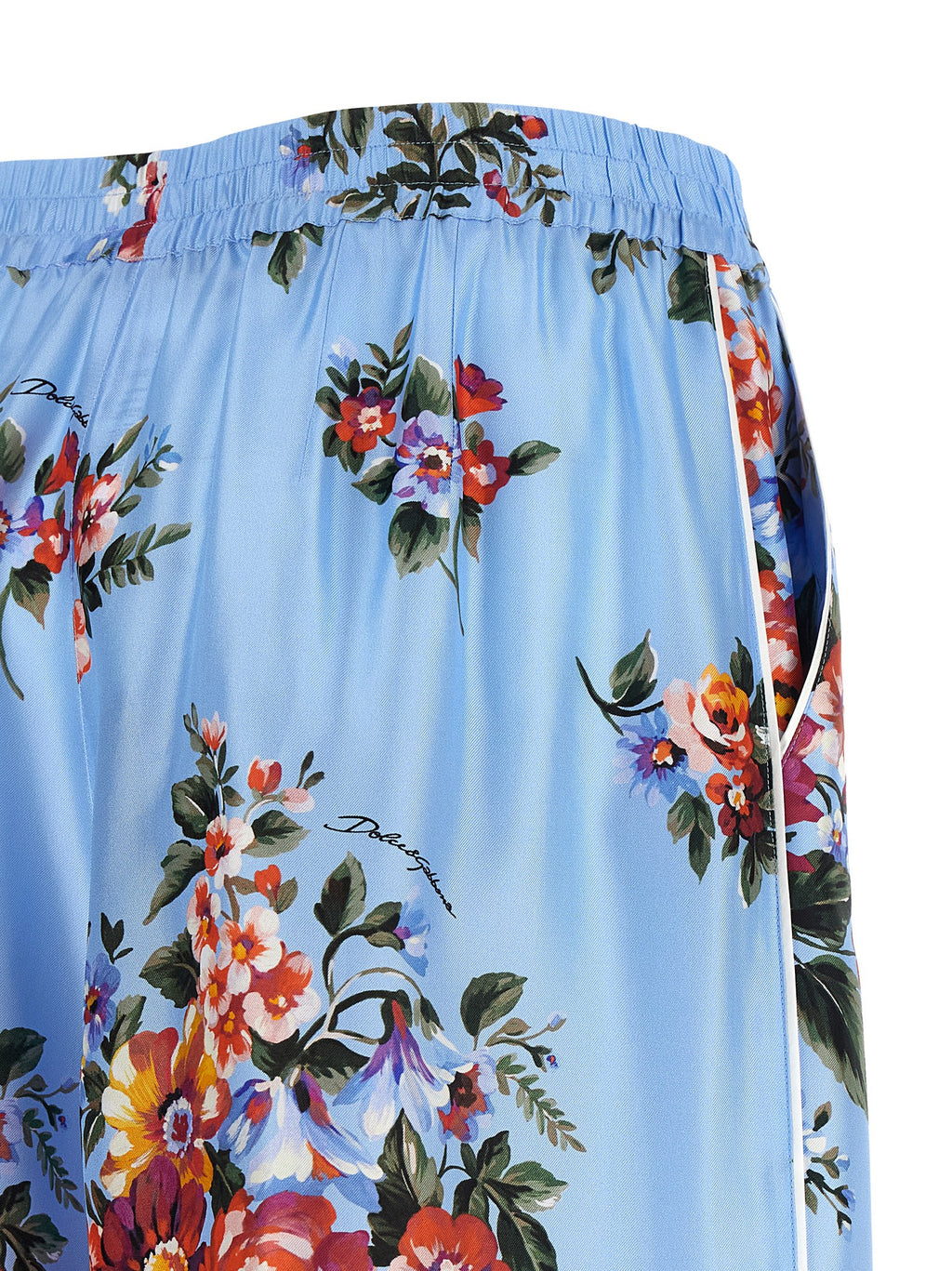 Dolce & Gabbana Blue Silk Casual Pants
