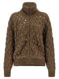 Brunello Cucinelli Brown Wool Cardigan