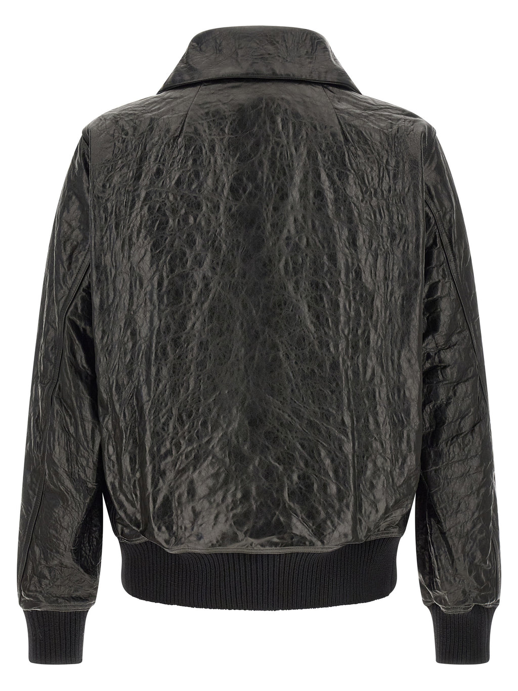 Rick Owens Black Lamb Leather Leather Jacket
