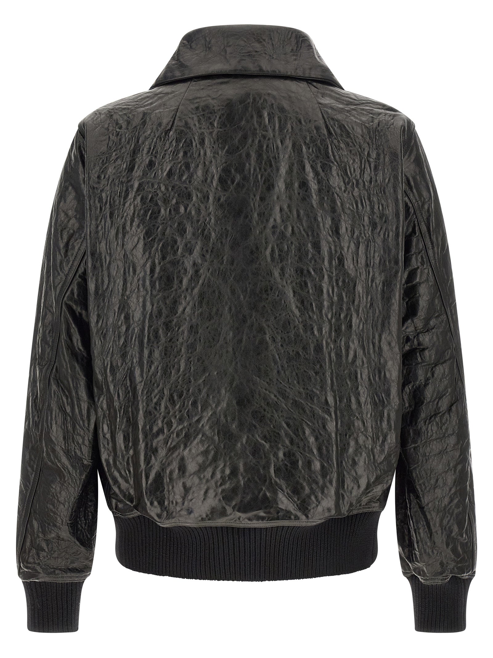 Rick Owens Black Lamb Leather Leather Jacket