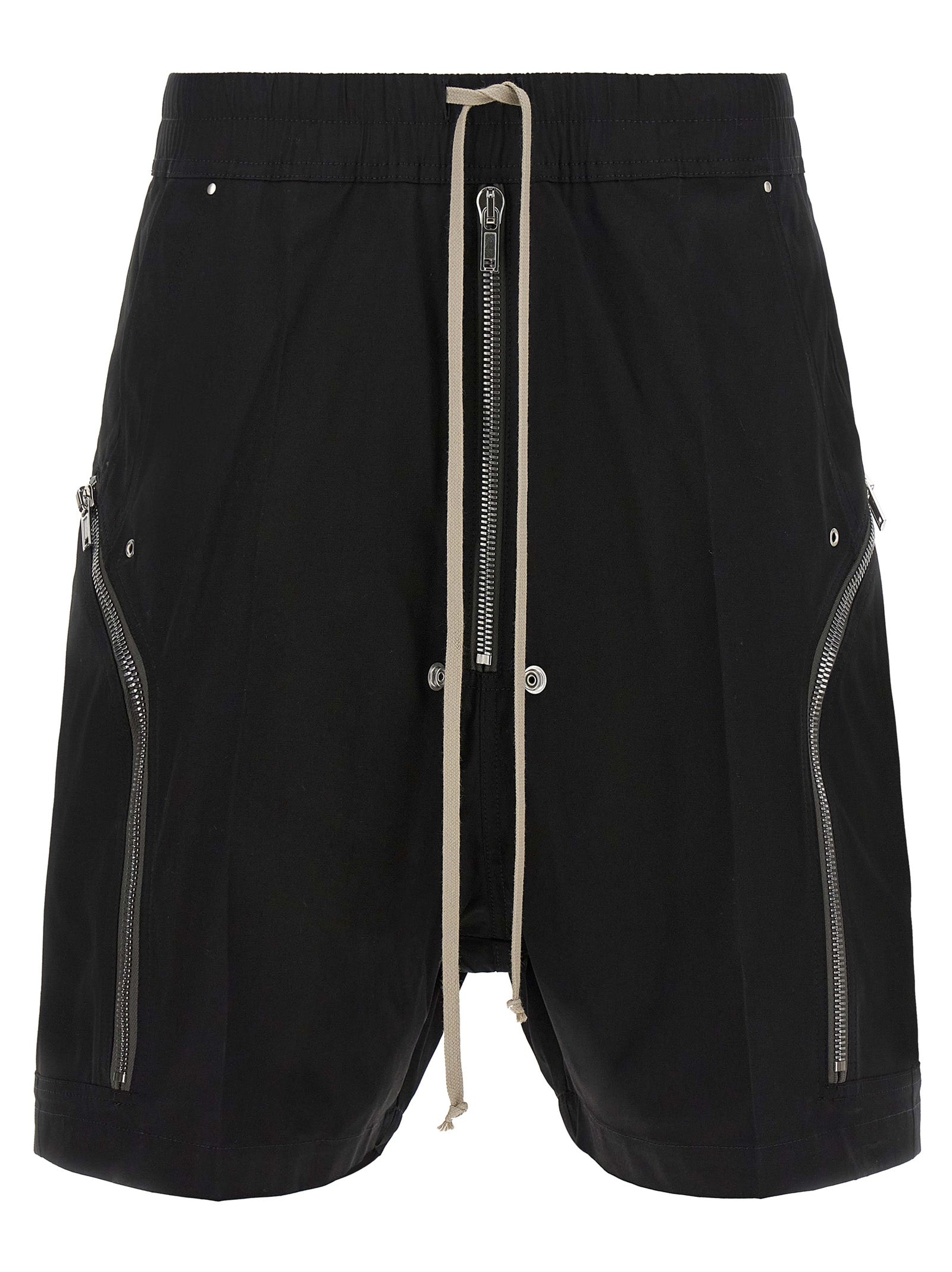 Rick Owens Black Cotton Bermuda Shorts