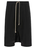 Rick Owens Black Cotton Bermuda Shorts