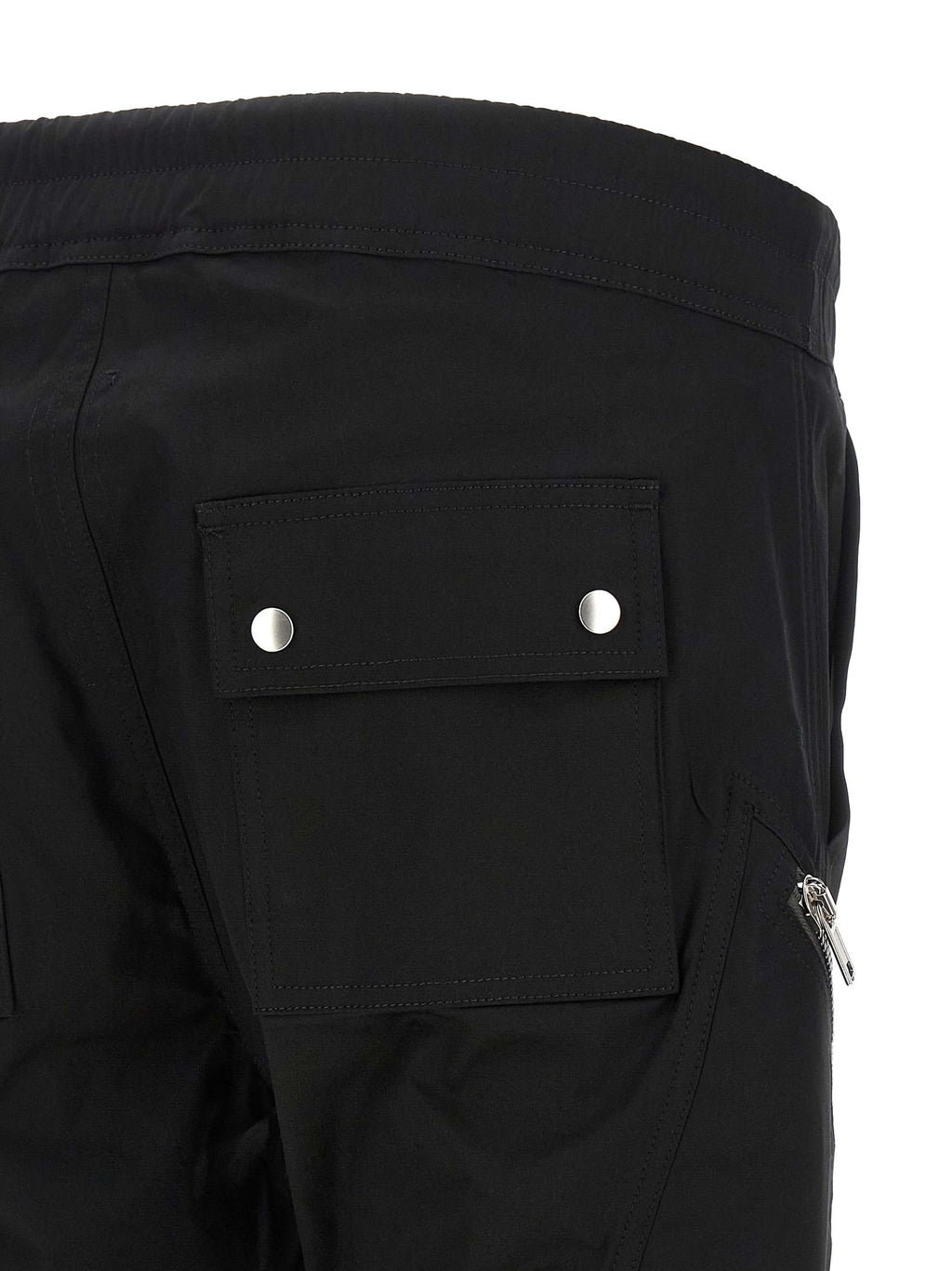Rick Owens Black Cotton Cargo Pants