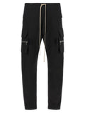 Rick Owens Black Cotton Cargo Pants
