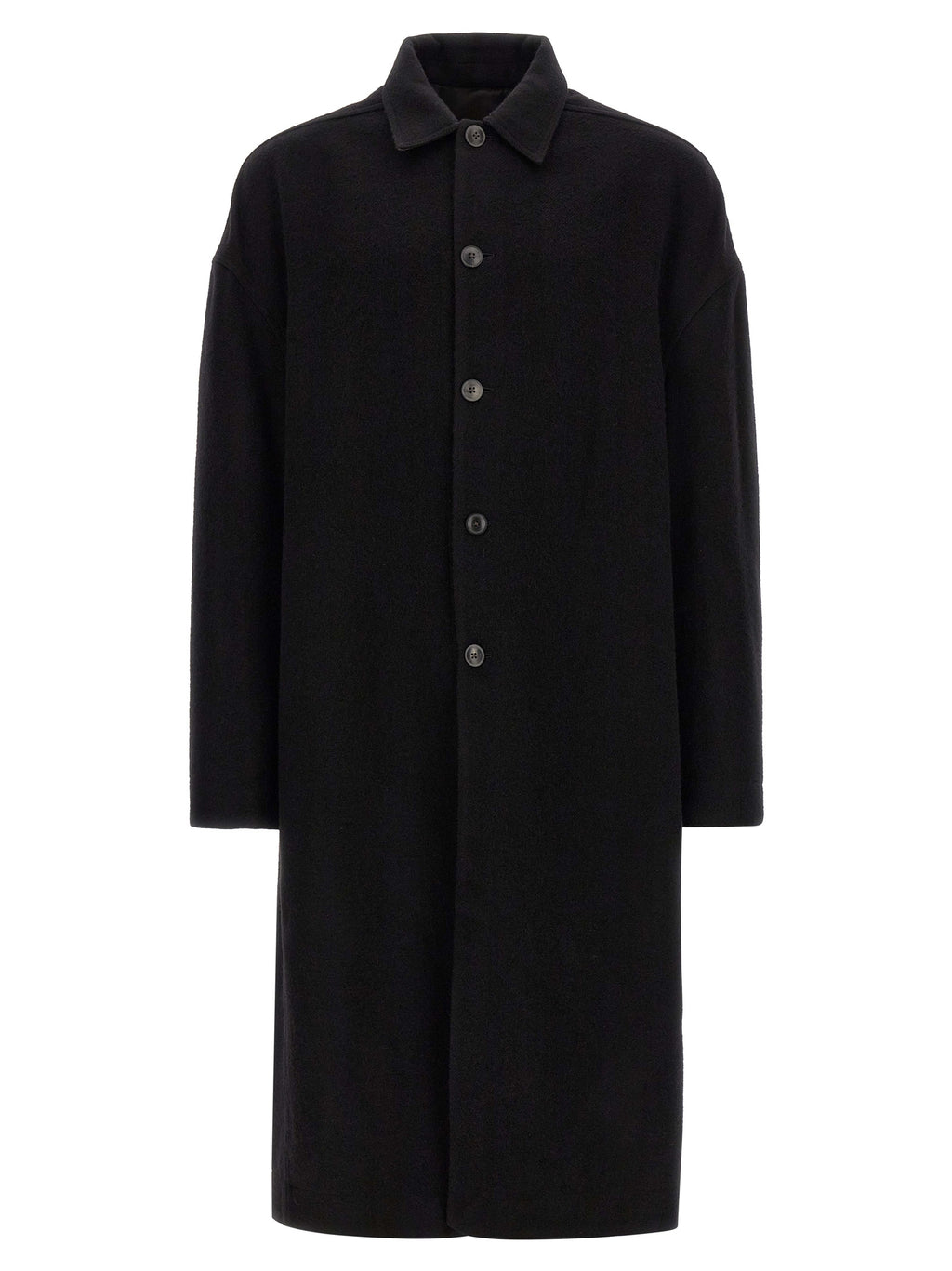 Rick Owens Black Virgin Wool Coat