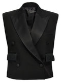 Dolce & Gabbana Black Silk Sleeveless Jacket
