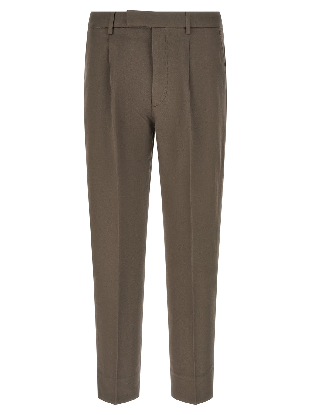 ZEGNA Brown Cotton Dress Pants