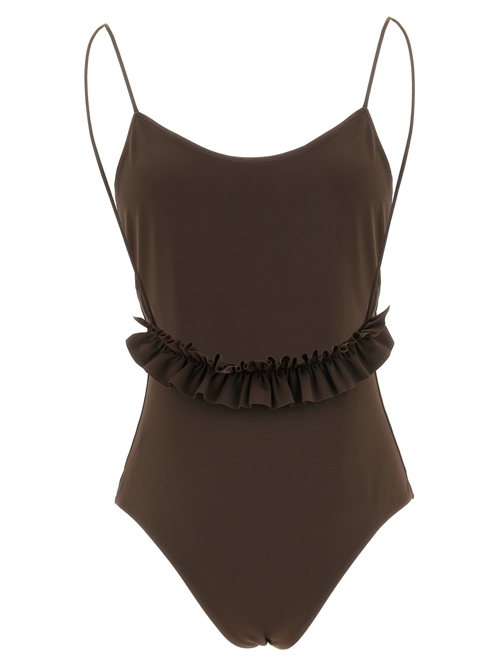 Jacquemus Brown Polyamide One-Piece Swimsuit