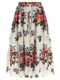 Dolce & Gabbana White Cotton Midi Skirt