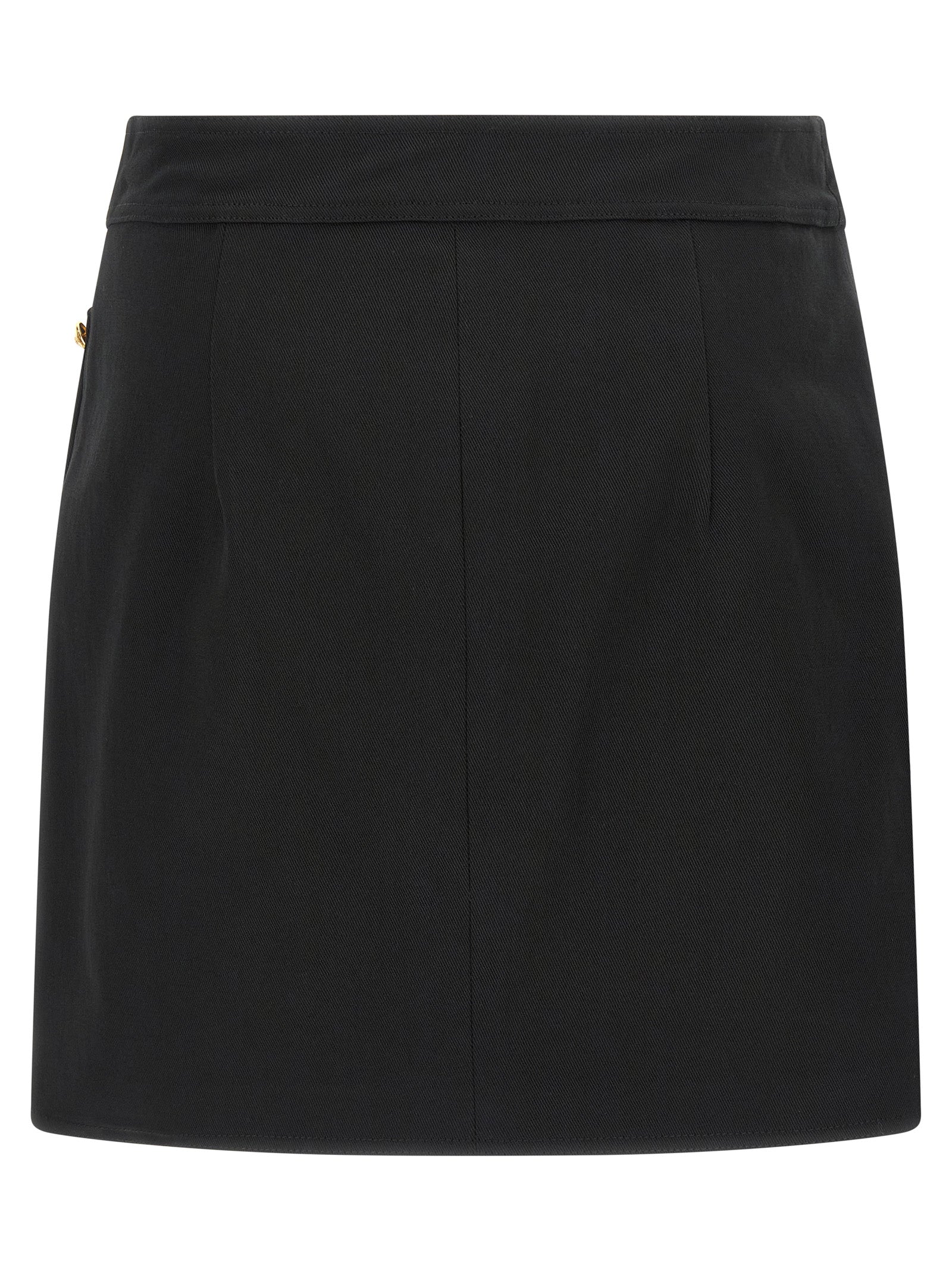Elisabetta Franchi Black Cotton Long Skirt