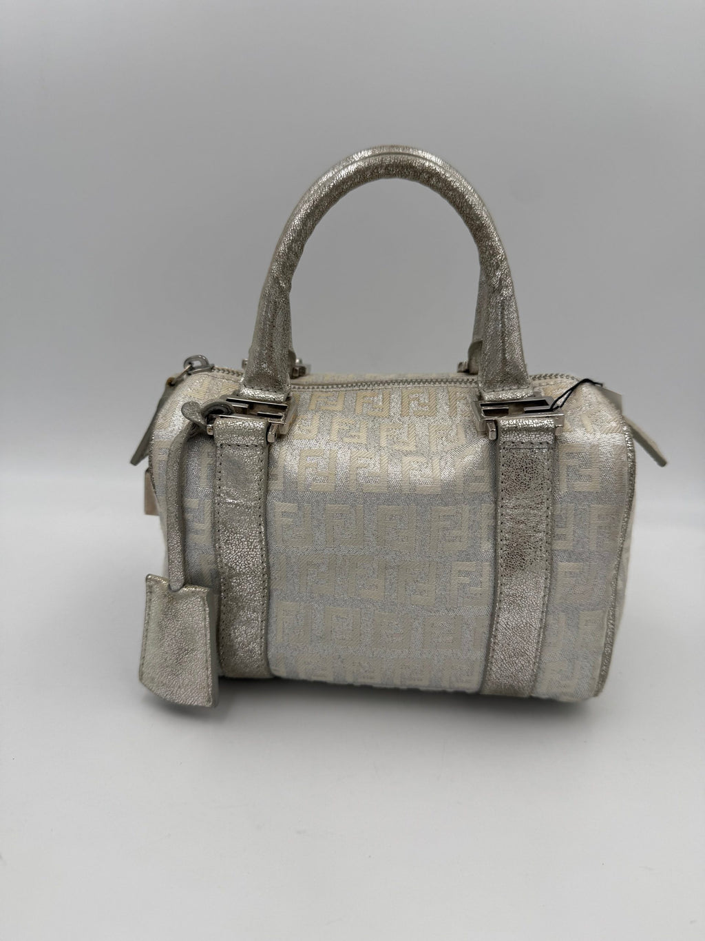Fendi FENDI Mini Bauletto FF Zucchino Laminated Handbag