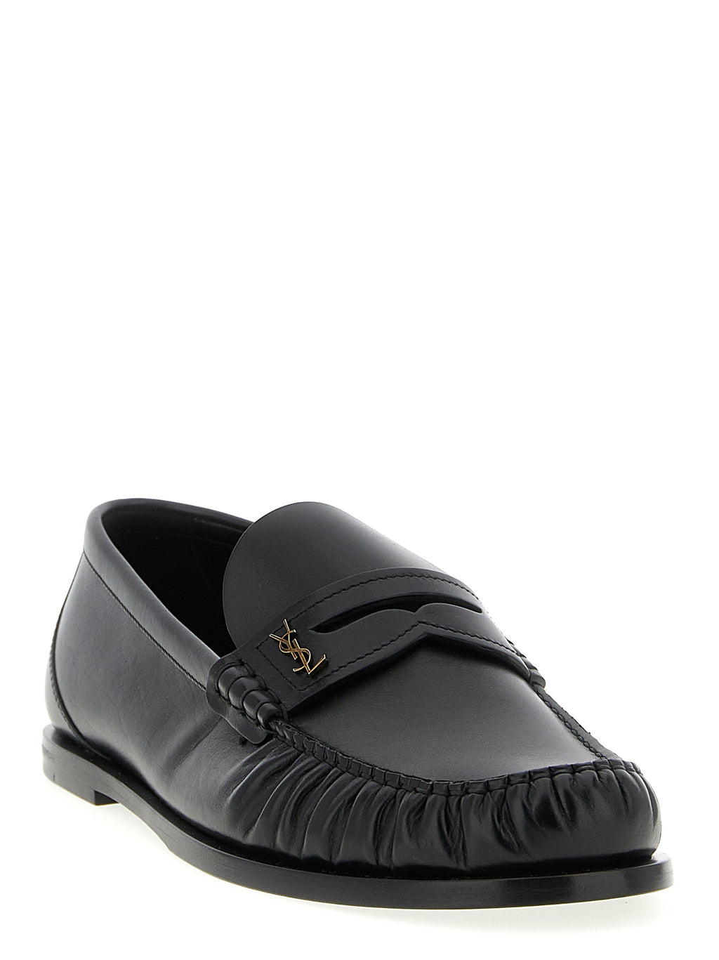 Saint Laurent Black Calfskin Slip-On Loafers