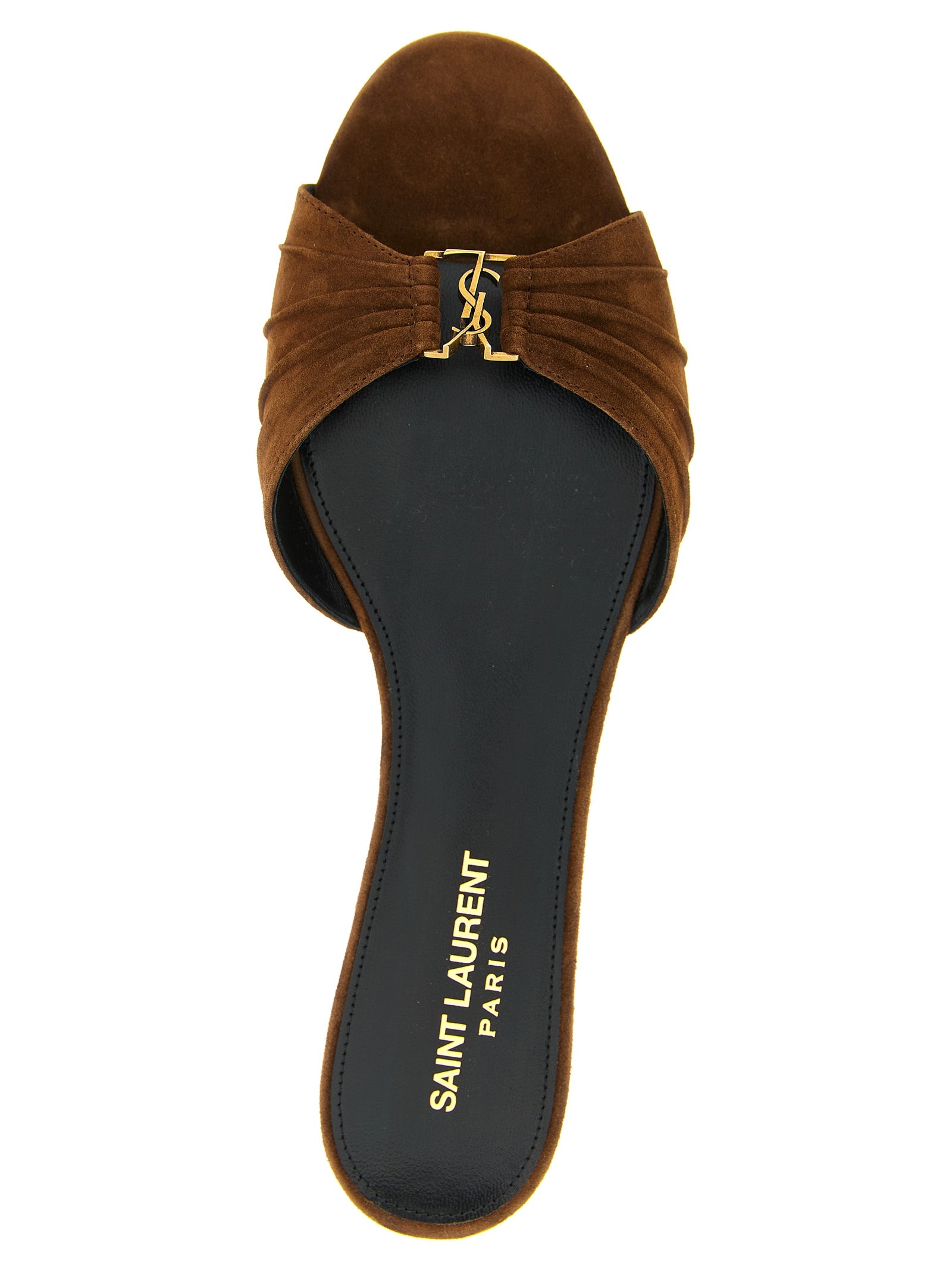 Saint Laurent Brown Calfskin Slides