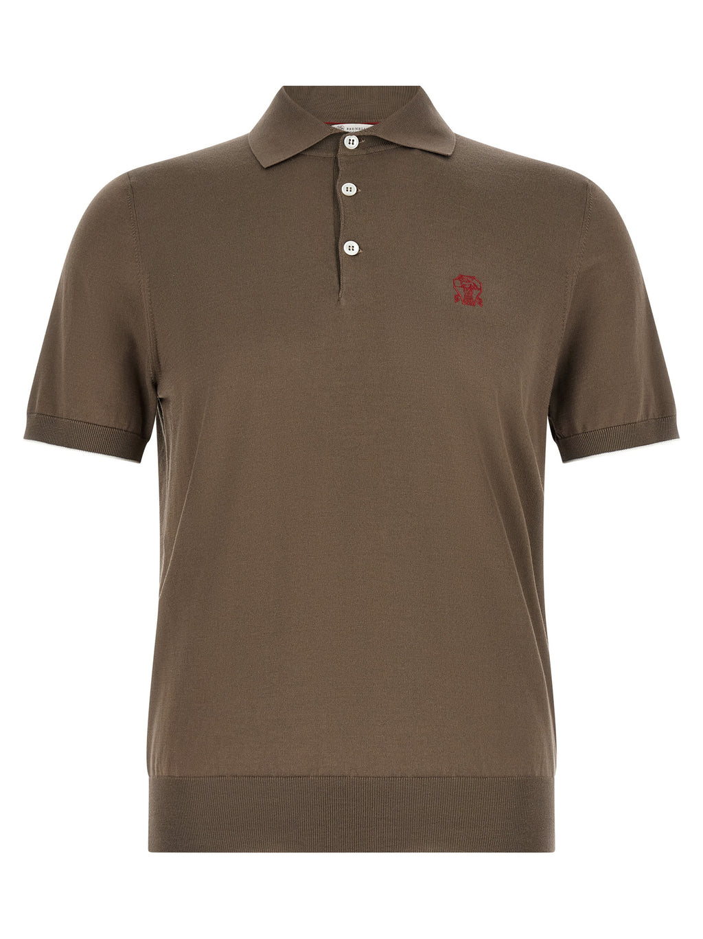 Brunello Cucinelli Brown Cotton Polo Shirt