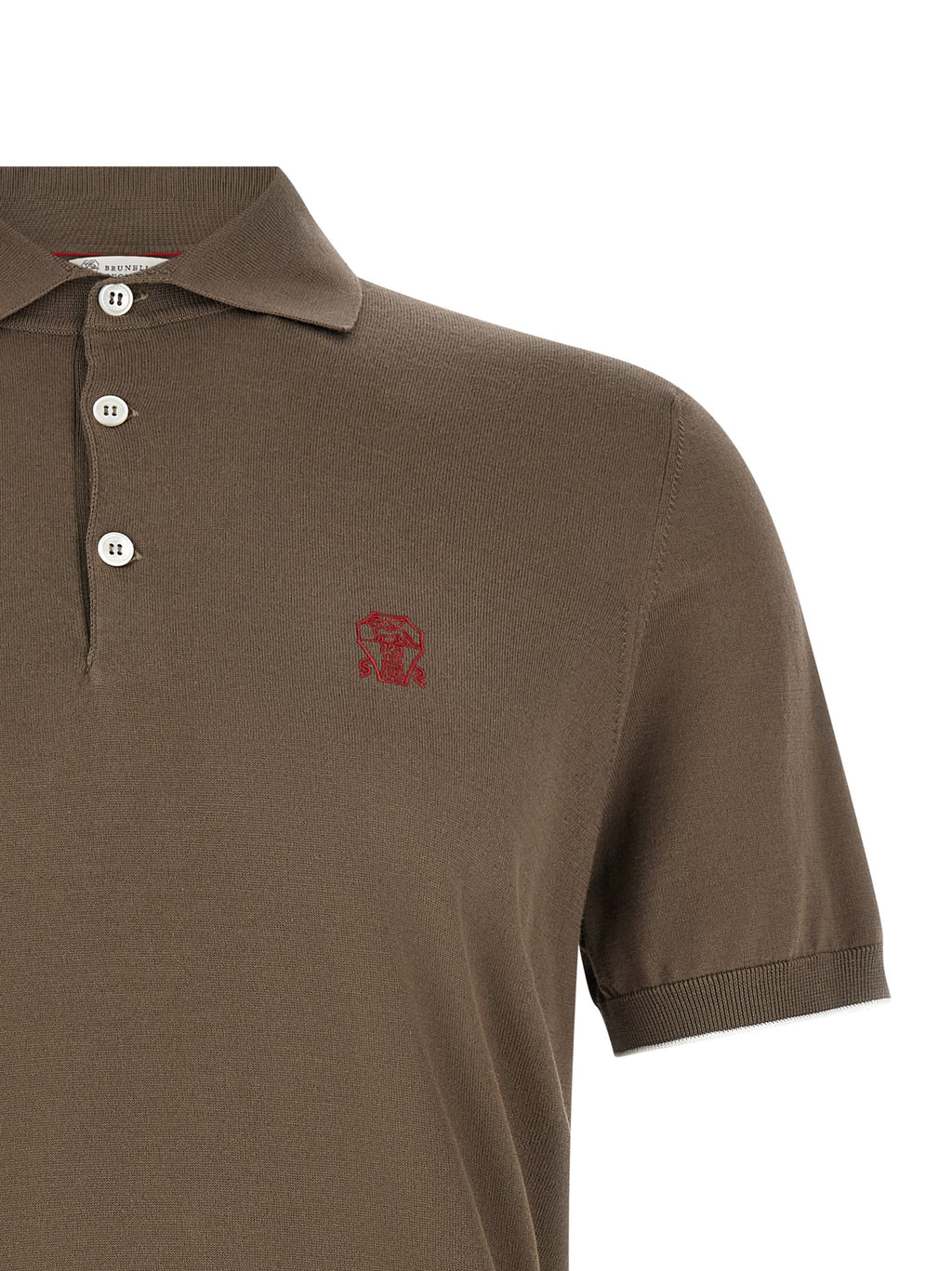 Brunello Cucinelli Brown Cotton Polo Shirt