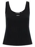 Off-White Black Cotton Tank Tops
