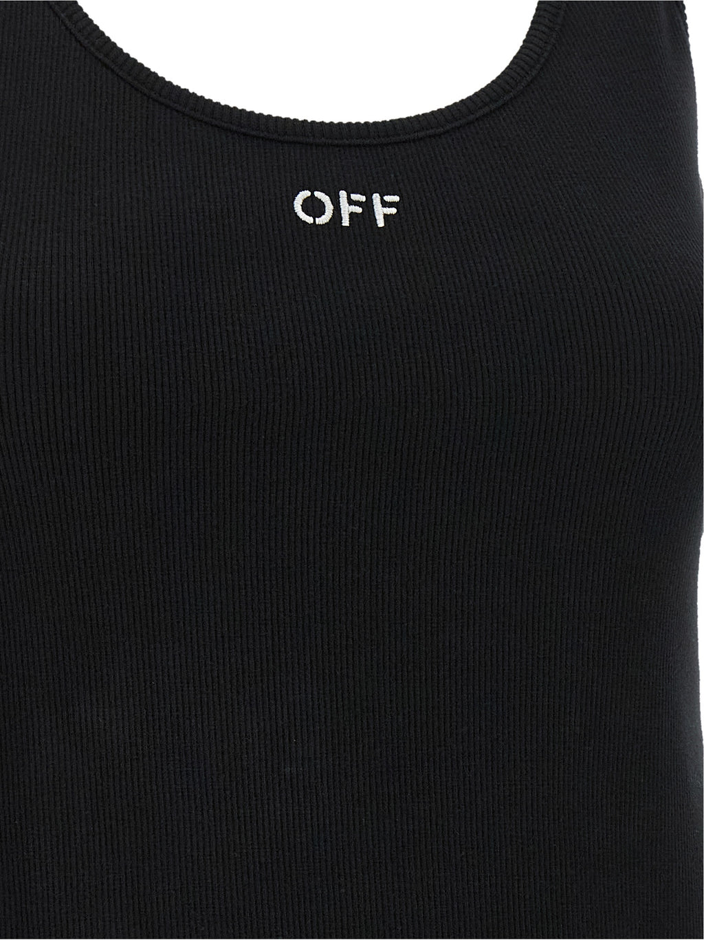 Off-White Black Cotton Tank Tops