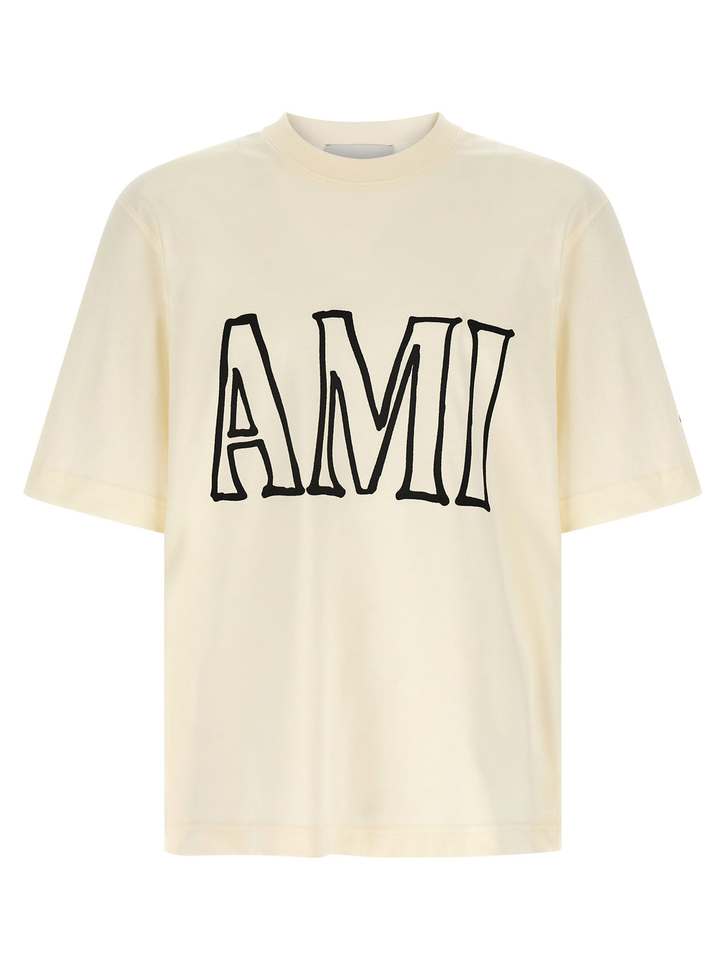 Ami Paris Beige Cotton T-Shirt