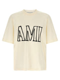 Ami Paris Beige Cotton T-Shirt