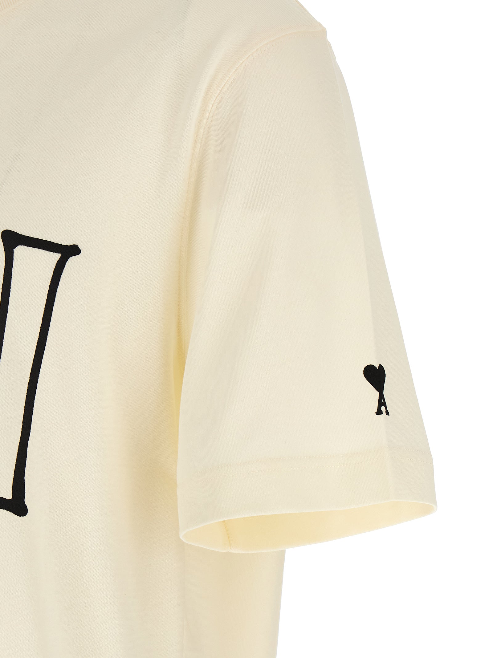 Ami Paris Beige Cotton T-Shirt