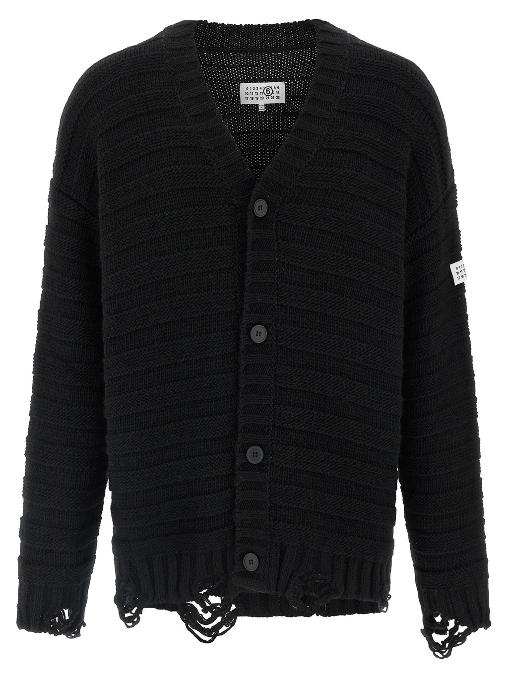 MM6 Maison Margiela Black Virgin Wool Cardigan