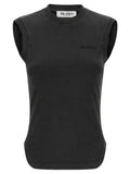 The Attico Black Cotton Sleeveles T-Shirt
