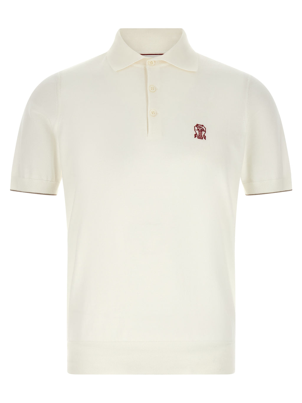 Brunello Cucinelli White Cotton Polo Shirt