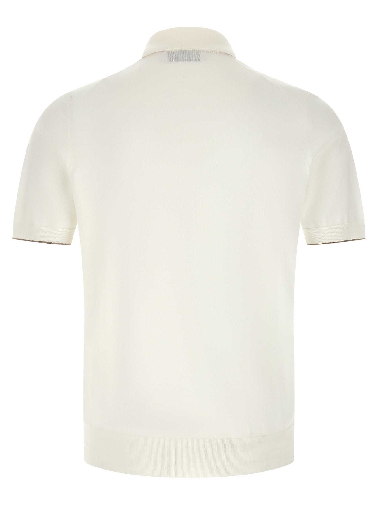 Brunello Cucinelli White Cotton Polo Shirt